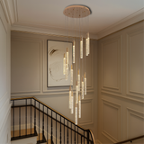 Modern Crystal Pendant Light  Multi-Level LED Spiral Chandelier - Detailed view