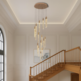 Modern Crystal Pendant Light  Multi-Level LED Spiral Chandelier - Product example