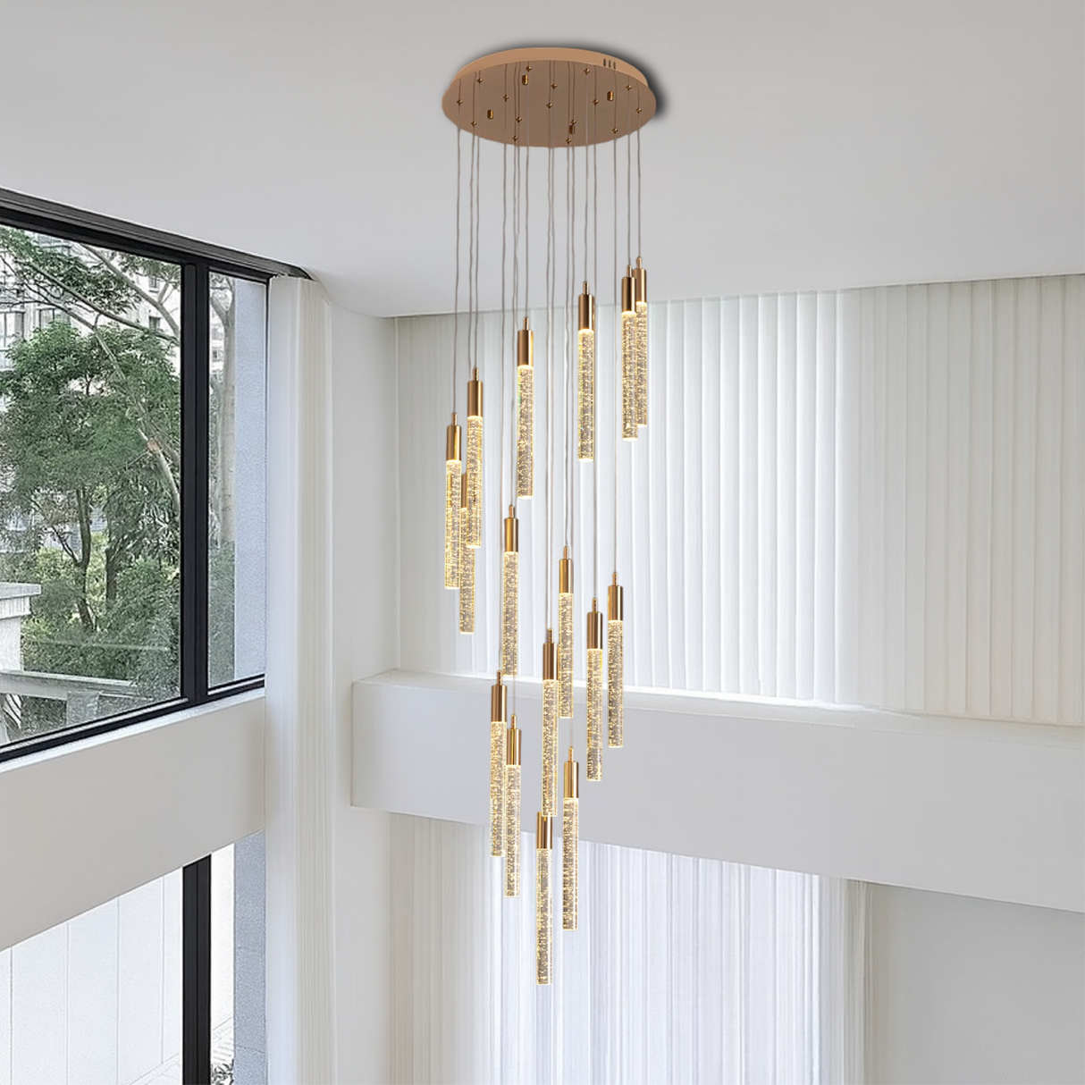 Modern Crystal Pendant Light  Multi-Level LED Spiral Chandelier - Product detail 4