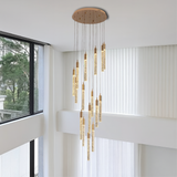 Modern Crystal Pendant Light  Multi-Level LED Spiral Chandelier - Product detail 4