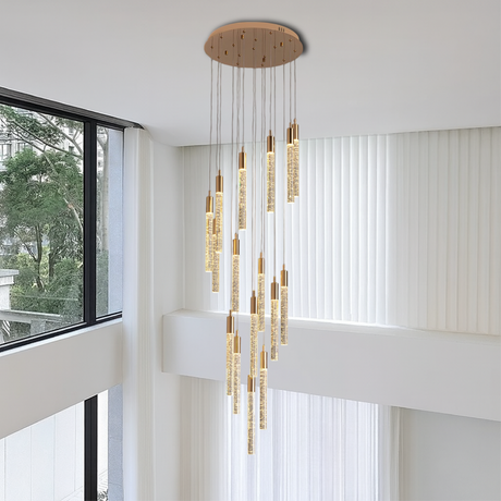 Modern Crystal Pendant Light  Multi-Level LED Spiral Chandelier - Product detail 4