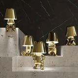Modern Sculptural Table Lamp  Golden Metallic Art Design - Detailed view