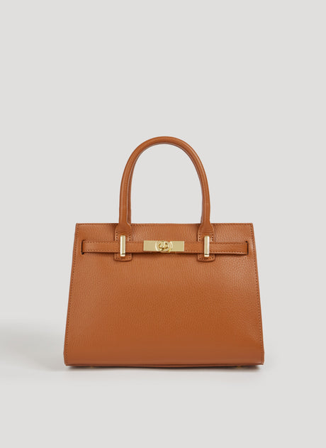 Leather Tote Bag  Genuine Togo Leather Gold Hardware - Product showcase