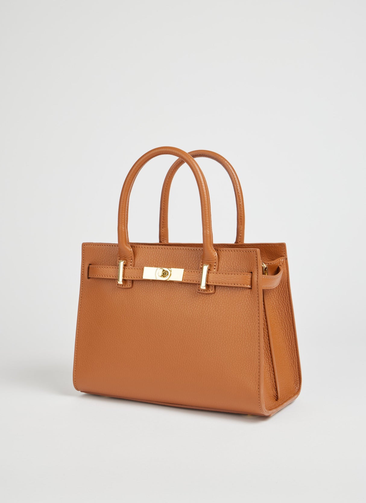 Leather Tote Bag  Genuine Togo Leather Gold Hardware - Detailed view