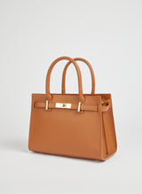 Leather Tote Bag  Genuine Togo Leather Gold Hardware - Detailed view
