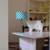 Retro Table Lamp  Green Checkerboard Pattern - Product detail 5