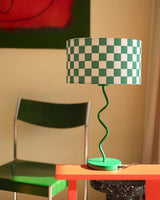 Retro Table Lamp  Green Checkerboard Pattern - Product detail 12