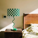 Retro Table Lamp  Green Checkerboard Pattern - Product detail 6