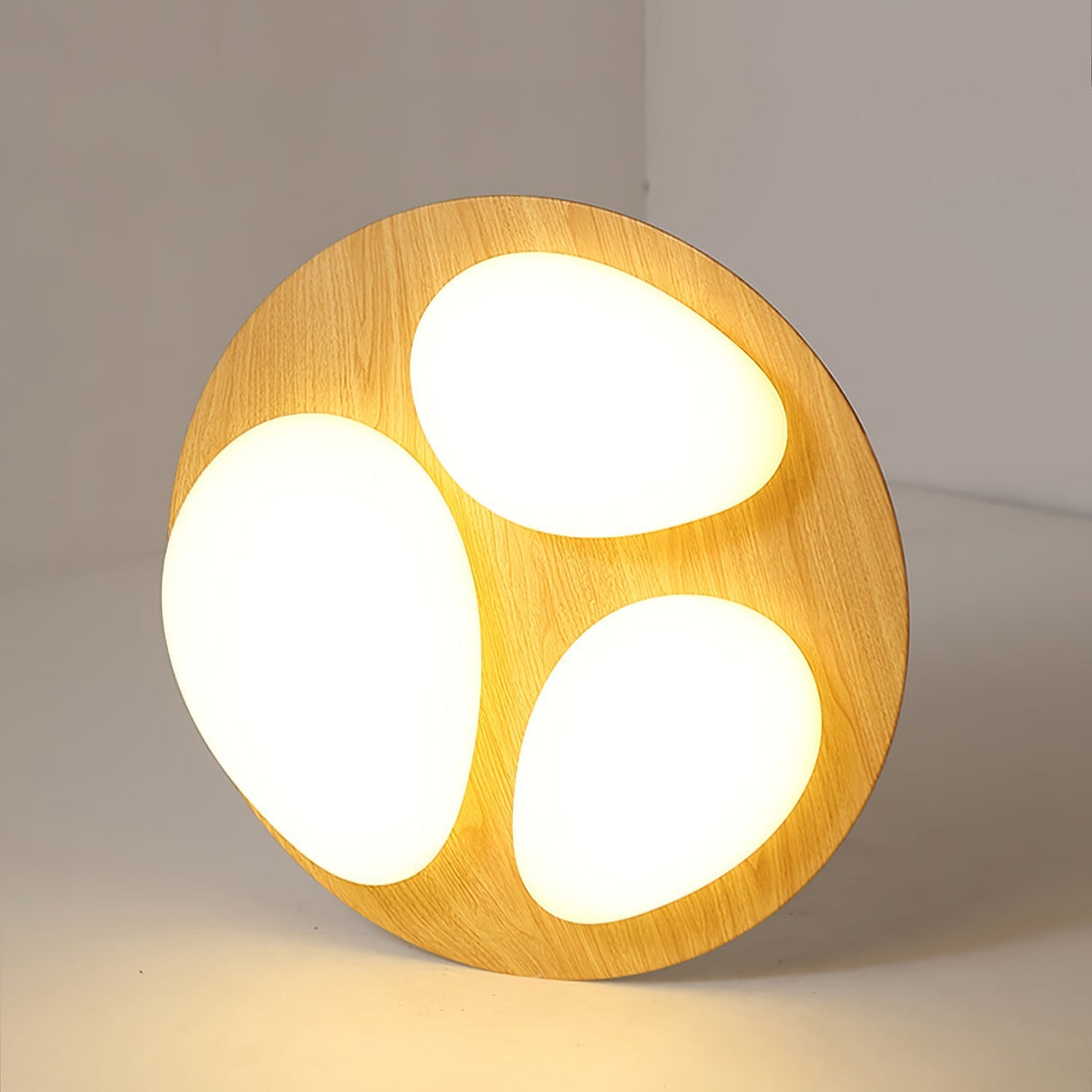 Modern LED Ceiling Light  Natural Wood Frame Design - Product example