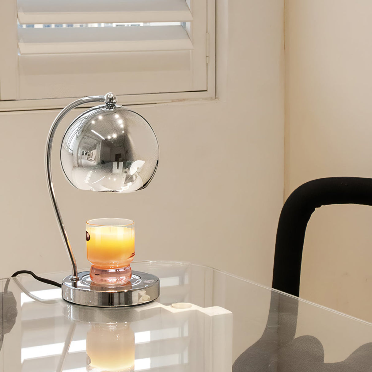 Modern Table Lamp  Glass Dome with Candle Platform - Product detail 10
