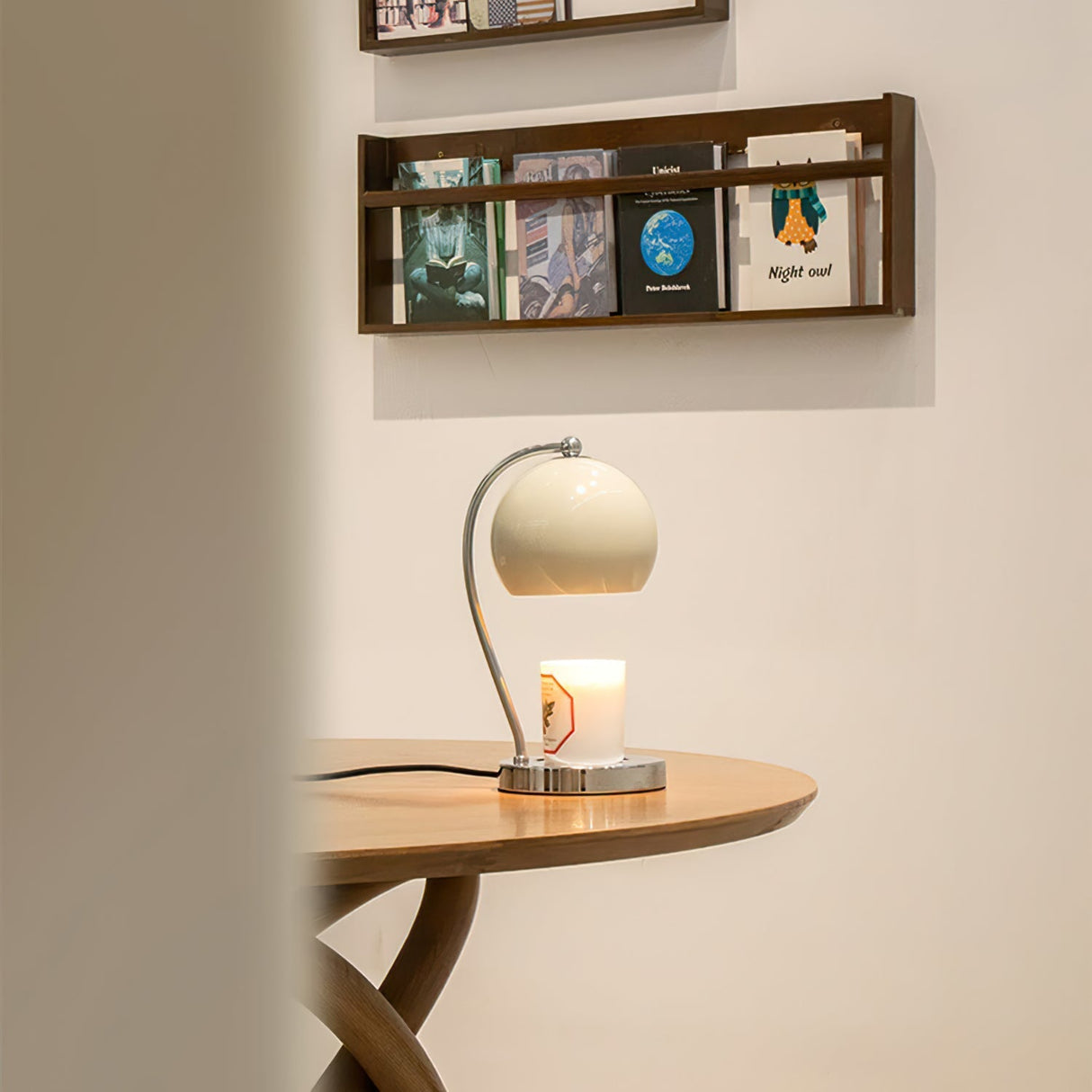 Modern Table Lamp  Glass Dome with Candle Platform - Product detail 5