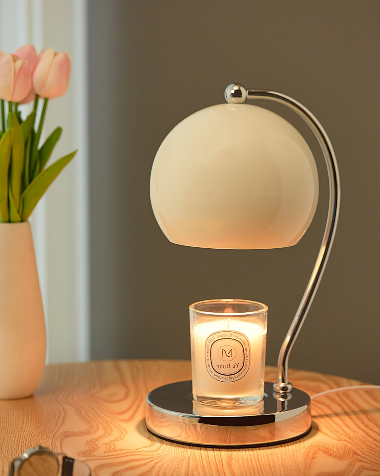 Modern Table Lamp  Glass Dome with Candle Platform - Product detail 21
