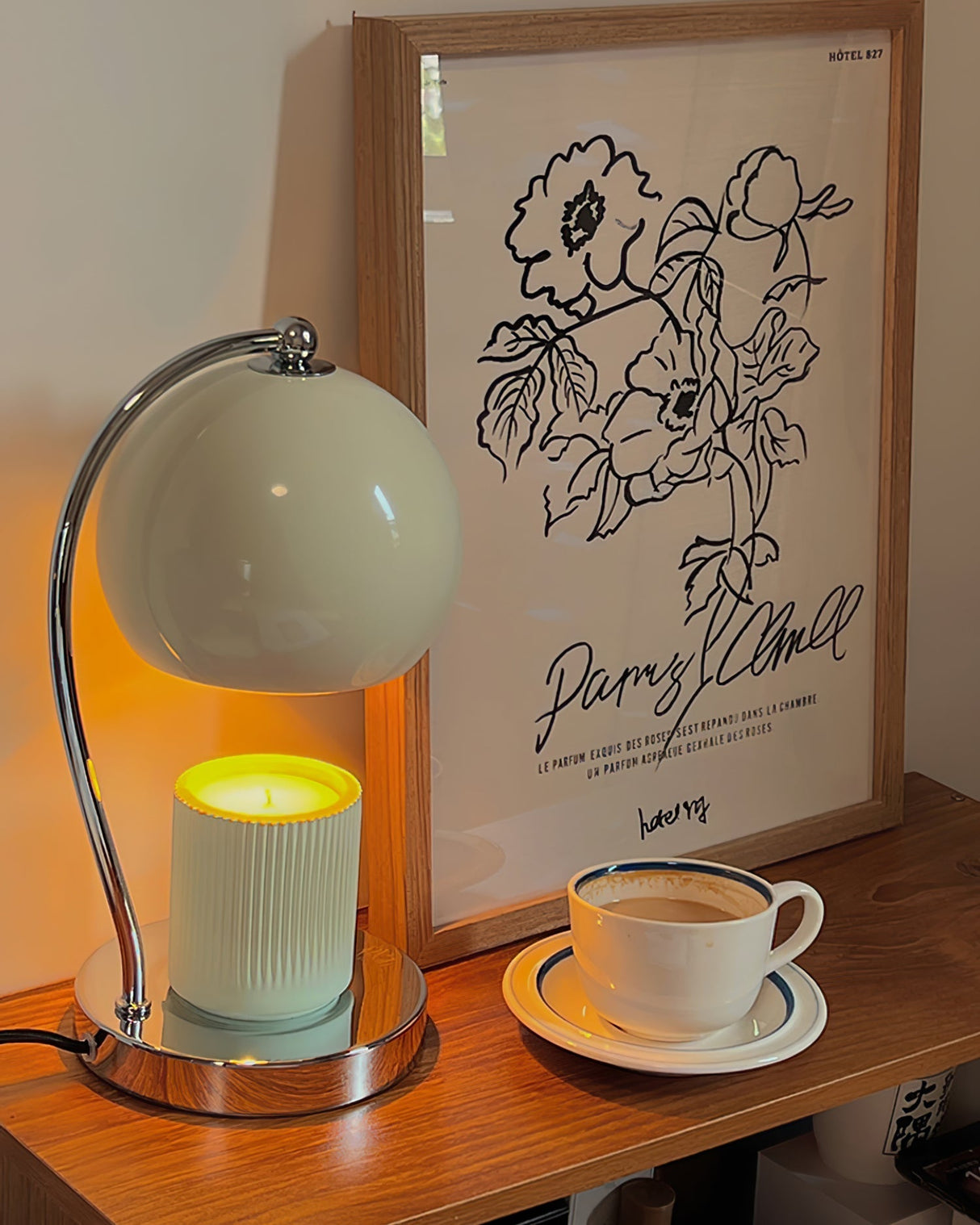 Modern Table Lamp  Glass Dome with Candle Platform - Product detail 22