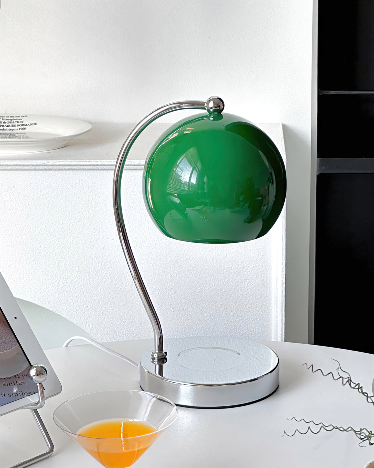 Modern Table Lamp  Glass Dome with Candle Platform - Product detail 7