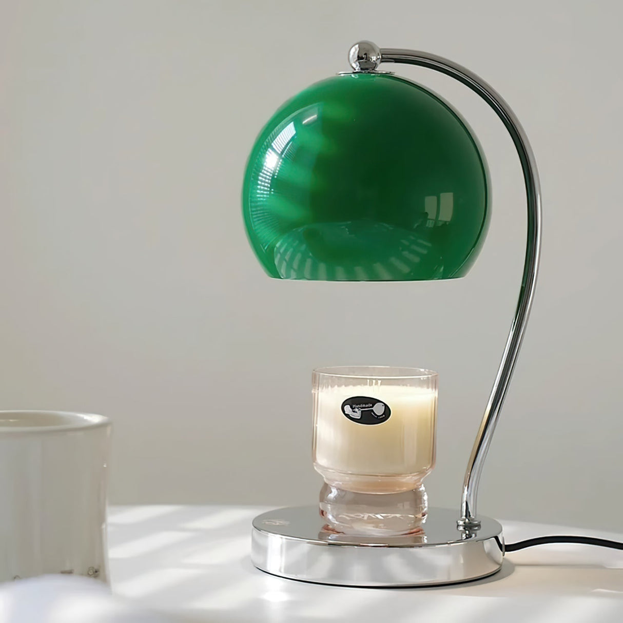 Modern Table Lamp  Glass Dome with Candle Platform - Product example