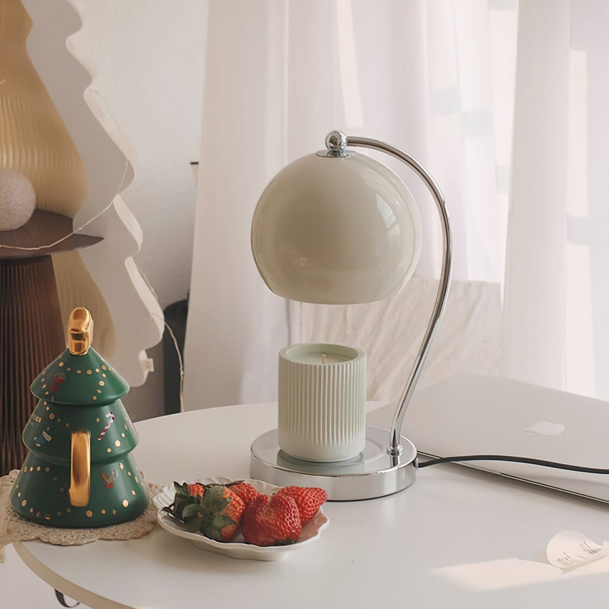 Modern Table Lamp  Glass Dome with Candle Platform - Product detail 9