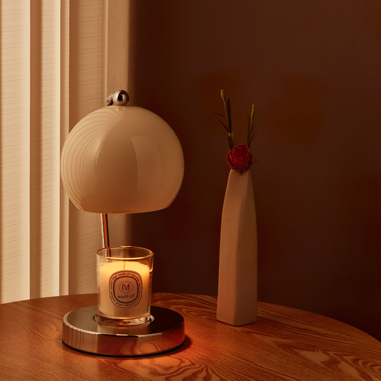Modern Table Lamp  Glass Dome with Candle Platform - Product detail 24