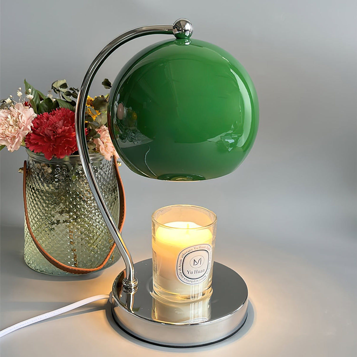 Modern Table Lamp  Glass Dome with Candle Platform - Product detail 13