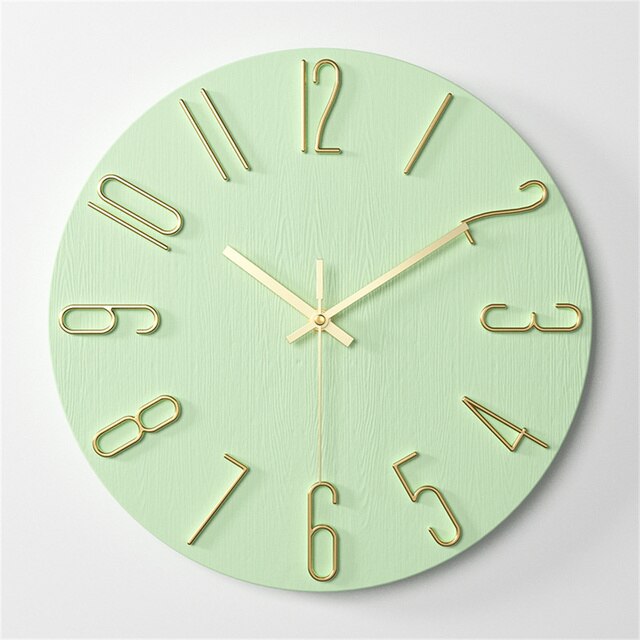 Modern Wall Clock  Blue Face Gold Numbers - Product detail 9