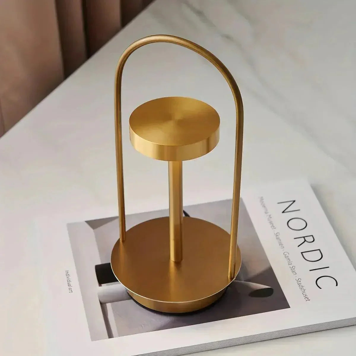 Modern Table Lamp  Brushed Gold Arch Design - Product detail 4