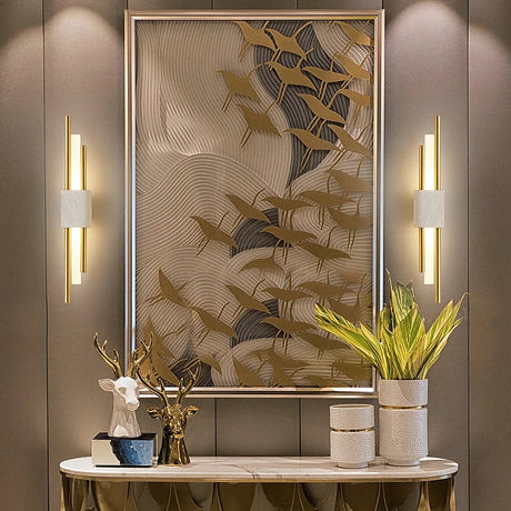 Modern Marble Wall Light  Green Stone LED Sconce - Detailed view