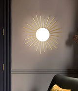 Sunburst Ceiling Light  Gold Metal Globe Fixture - Product detail 7
