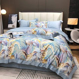 Luxury Egyptian Cotton Bedding Set  Floral Blue Pattern Design - Product detail 4