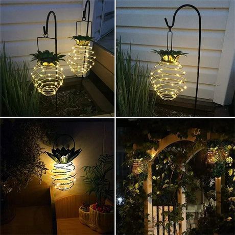 Solar Garden String Light  Pineapple Spiral LED Design - Product showcase