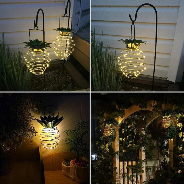 Solar Garden String Light  Pineapple Spiral LED Design - Product showcase