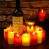 LED Flameless Candles  Red  Yellow Drip Effect - Detailed view