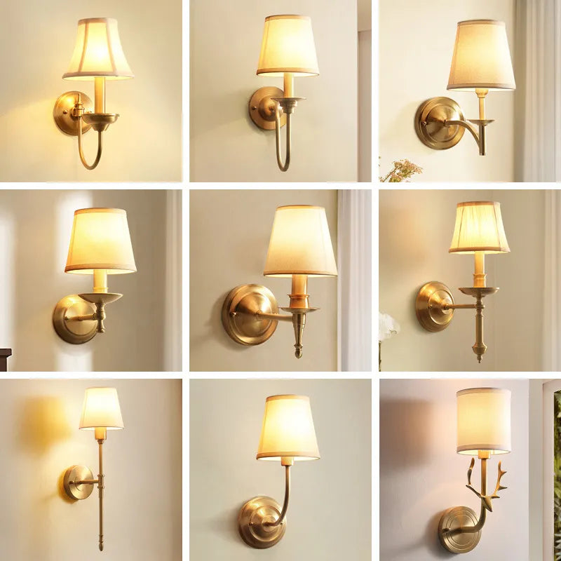 Modern Wall Sconce  Brushed Brass Bamboo Design - Detailed view