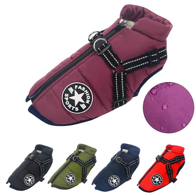 Winter Dog Coat  Built-In Safety Harness and Reflective Details - Product detail 4