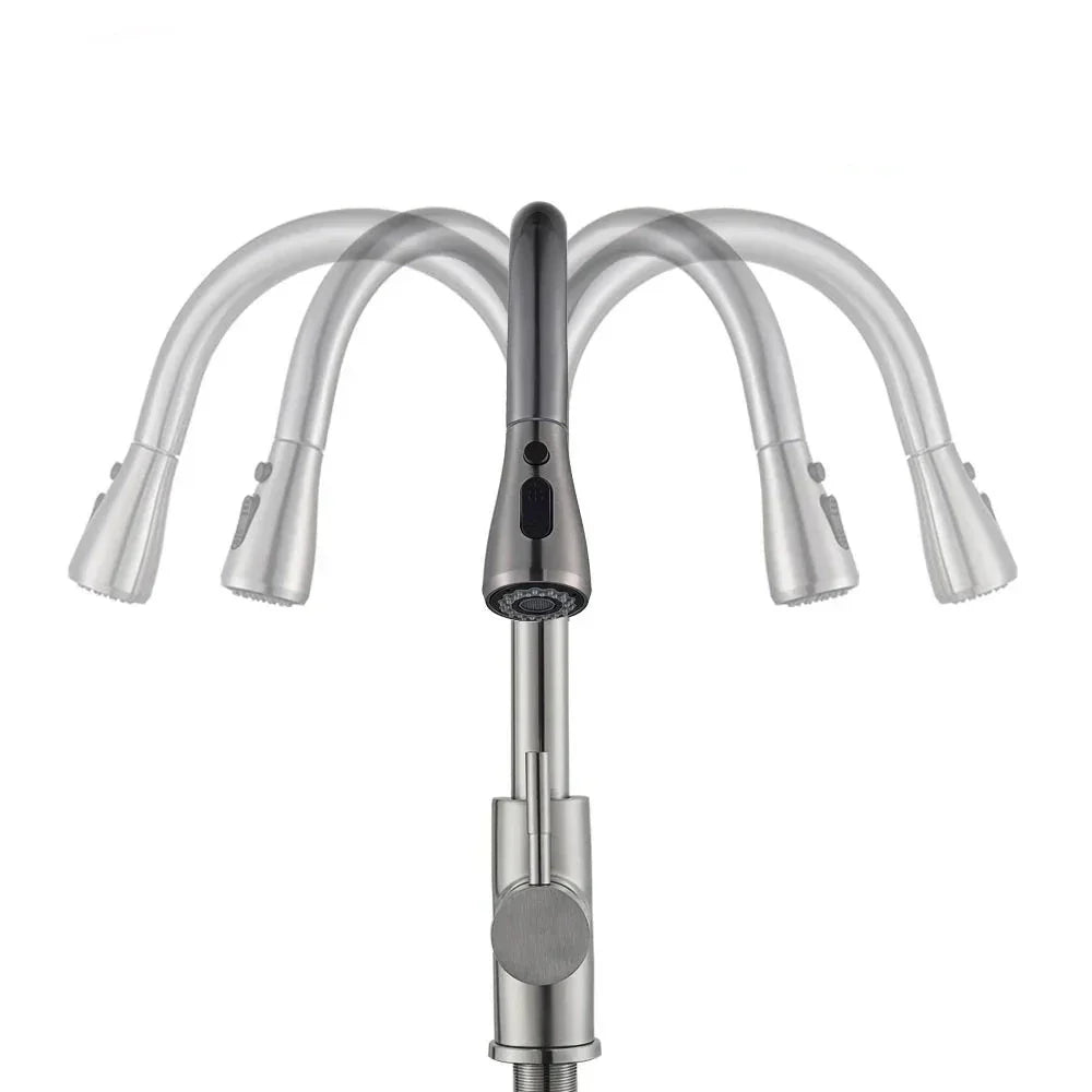 Modern Pull Down Kitchen Faucet  Brushed Nickel Flexible Spout - Product detail 4