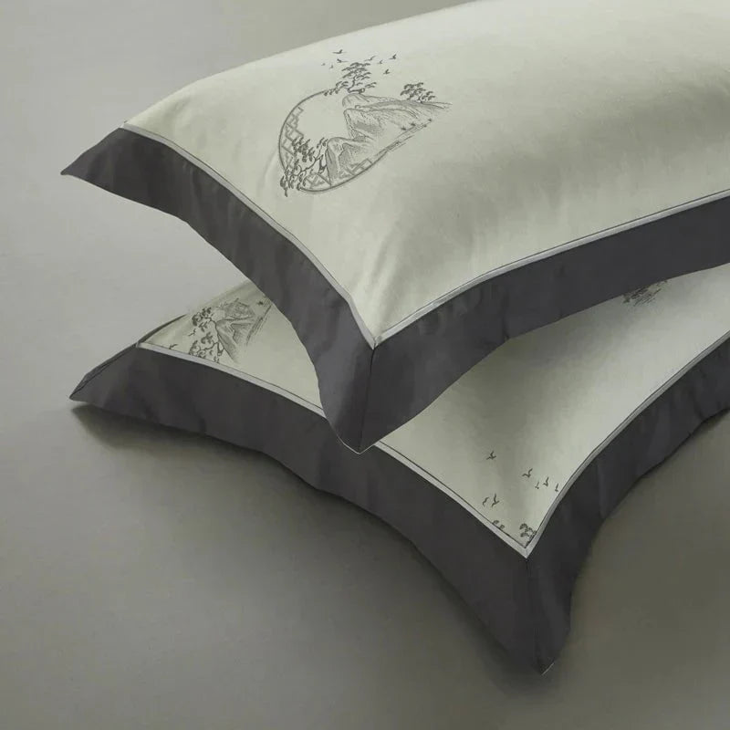 Egyptian Cotton Bedding Set  Mountain Valley Design - Detailed view