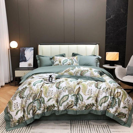 Egyptian Cotton Bedding Set  Botanical Paisley Pattern - Product showcase