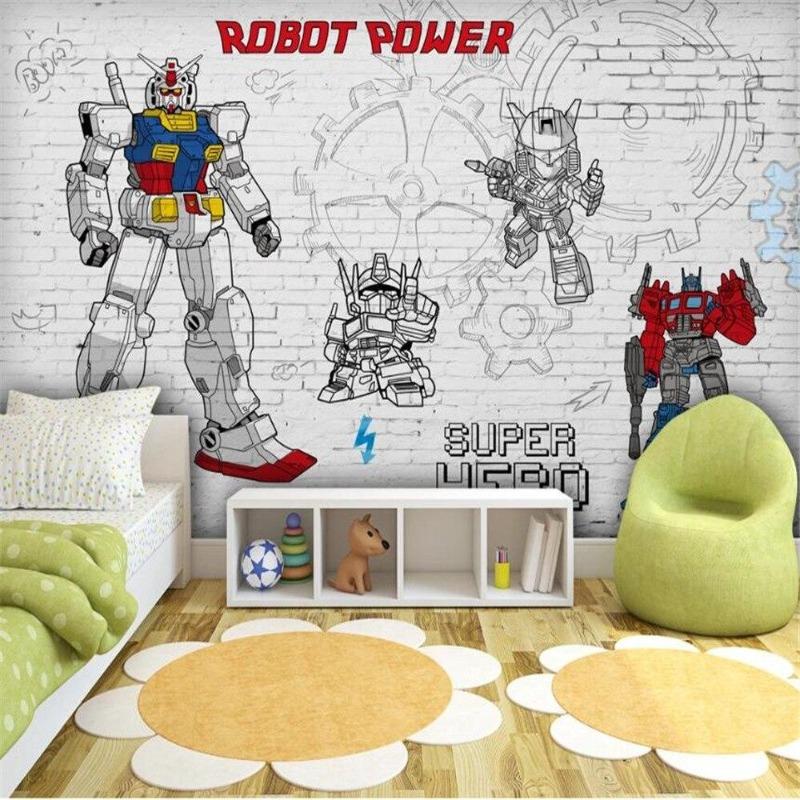 Robot Mural Wallpaper | Super Hero Comic Style Design