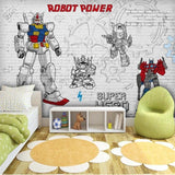 Robot Mural Wallpaper | Super Hero Comic Style Design