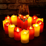LED Flameless Candles  Dripping Wax Design Red  Yellow - Product example