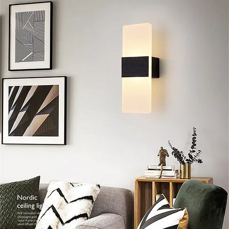 Modern Wall Sconce  Minimalist Acrylic Panel with Gold Accent - Product detail 4