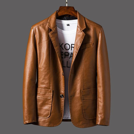 Premium Leather Blazer  Modern Cut Black Lambskin - Product detail 11