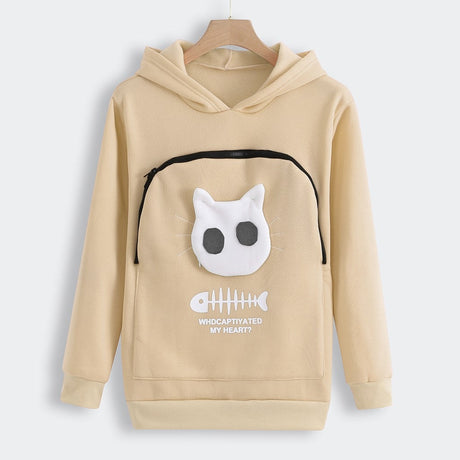 Pet Lover Hoodie  Cat Design Cotton Pouch Sweater - Product showcase