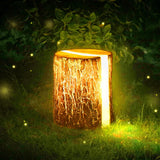 Rustic Garden Stump Light  LED Outdoor Path Lighting - Detailed view