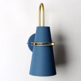 Modern Wall Sconce  Blue Metal Gold Trim Design - Product detail 20