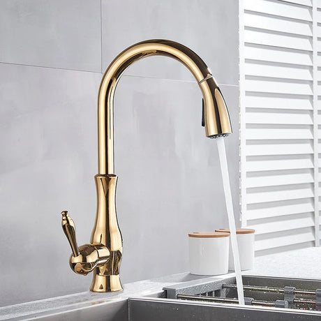 Modern Kitchen Faucet  Polished Brass Gold Finish - Product detail 5