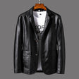 Premium Leather Blazer  Modern Cut Black Lambskin - Product detail 9
