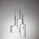 Contemporary Glass Pendant Lights  Clear and Red Cylinder Design - Product detail 12