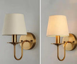 Modern Brass Wall Sconce  Fabric Shade Classic Design - Product detail 5
