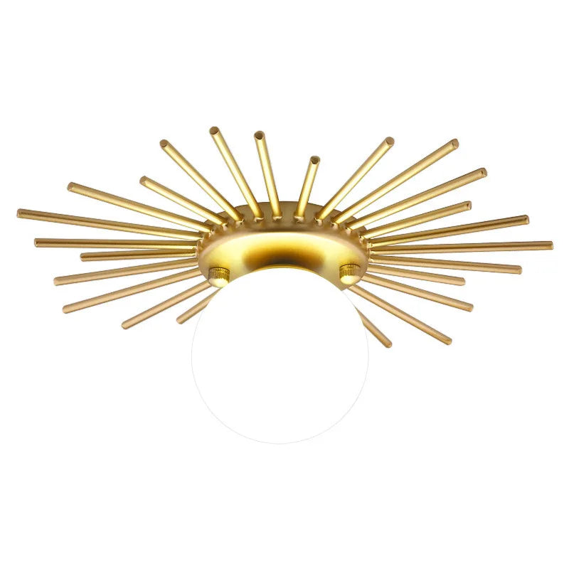 Sunburst Ceiling Light  Gold Metal Globe Fixture - Product detail 12