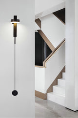Modern Wall Lamp  Slim LED Light Bar with Gold Accent - Detailed view