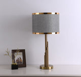 Art Deco Table Lamp  Brass Column with Linen Shade - Product detail 9